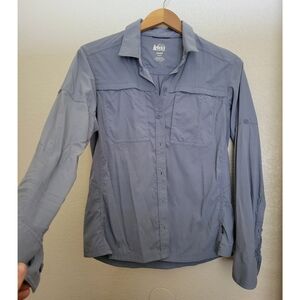 REI Gray Lightweight Shirt Jacket for Versatile Comfort Size Small Purple Gray